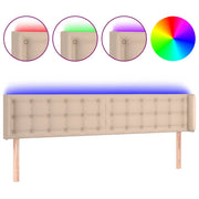 Testiera | Testata Cappuccino a LED 203x16x78/88 cm in Similpelle