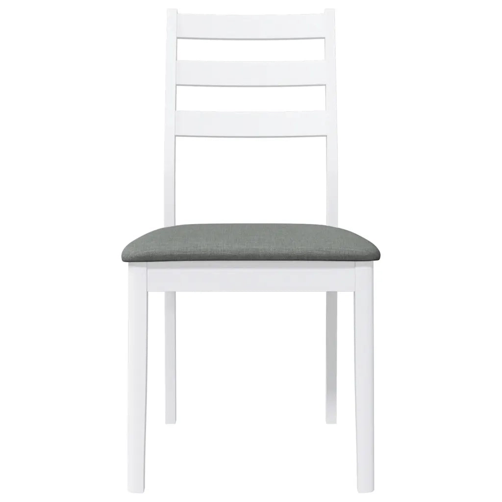 Sedie da Pranzo con Cuscini 2 pz | Sedie da cucina Bianco Legno Massello di Hevea