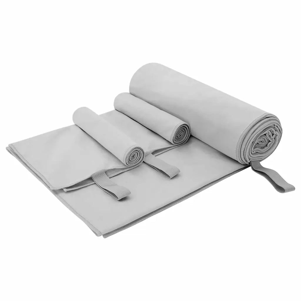 Set di Asciugamani Sportivi 3 pz | Teli per bagno Grigio