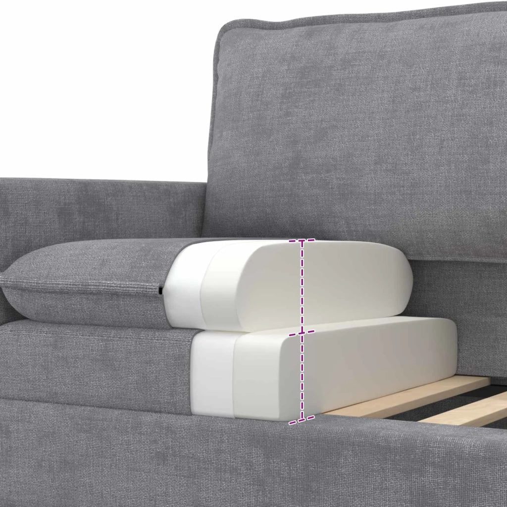 Set di divani 2 pcs Grigio Chiaro Poliestere 3417090
