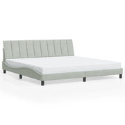 Letto matrimoniale | Letto per adulti | Giroletto senza Materasso Hanko Grigio Chiaro 200x200 cm Velluto