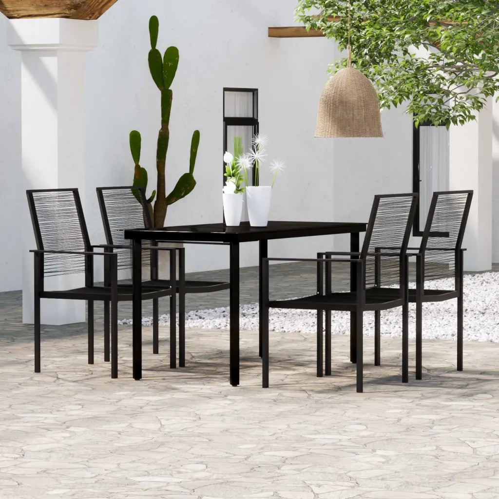 Set da Pranzo da Giardino 5 pz Nero 3099199