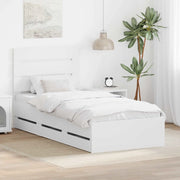 Struttura del letto-Giroletto-Rete del Letto Bianco 75 x 190 cm Legno Ingegnerizzato 876185