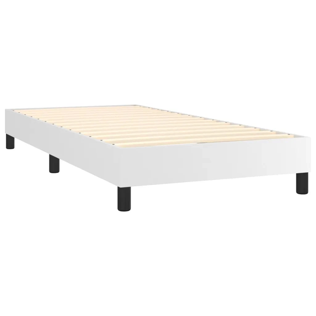 Giroletto a Molle con Materasso-Struttura Letto Bianco 100x200 cm in Similpelle 978025