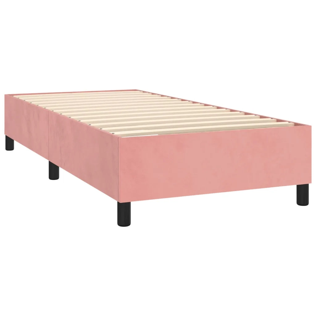 Giroletto a Molle con Materasso Rosa 100x200 cm in Velluto 3142952