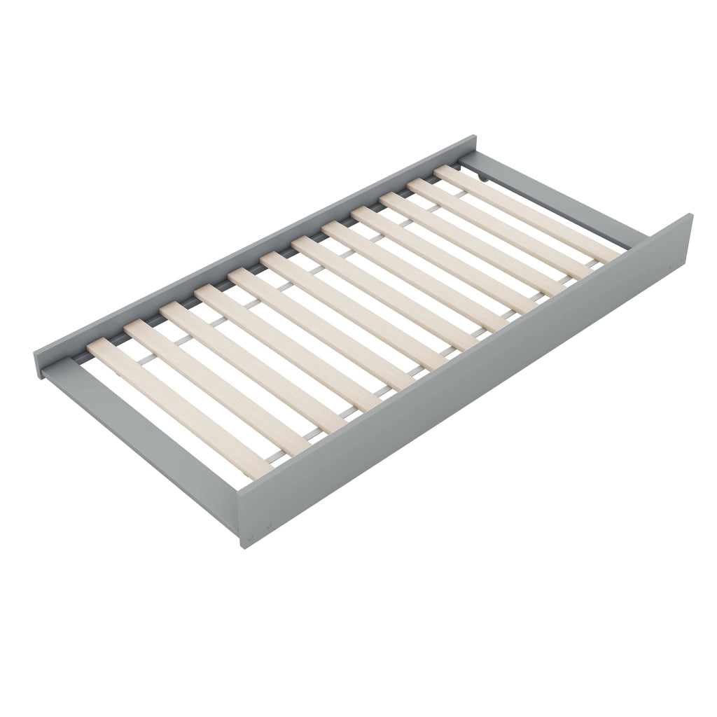 Letto a castello per bambini 90x200 cm - Zephmum - Grigio, 3 posti, letto estraibile, scala stabile