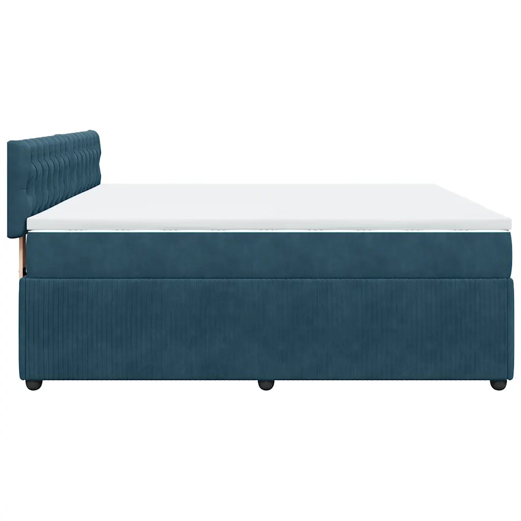 Giroletto a Molle con Materasso Blu 180x200 cm in Velluto 3290116