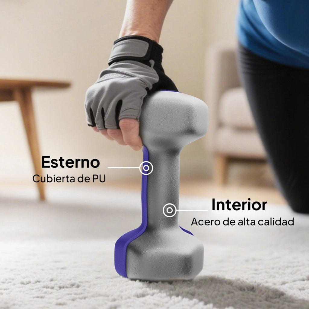 Set di 8 manubri esagonali 20 kg ¨C Minimal ¨C 4 paia 4 kg 3 kg 2 kg 1 kg neopreno antiscivolo
