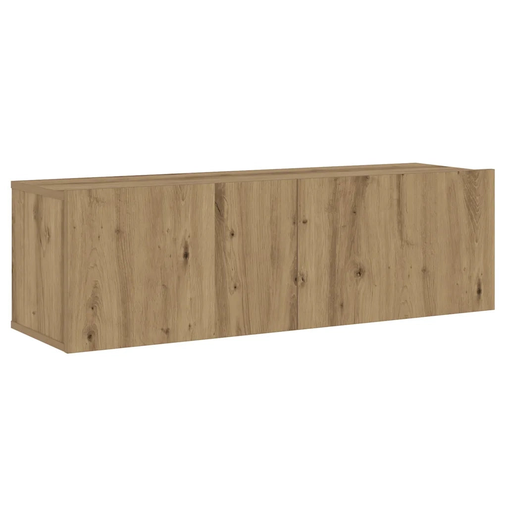 Set Mobile TV 8 pz Montato a Parete Rovere in Legno Multistrato 3328978