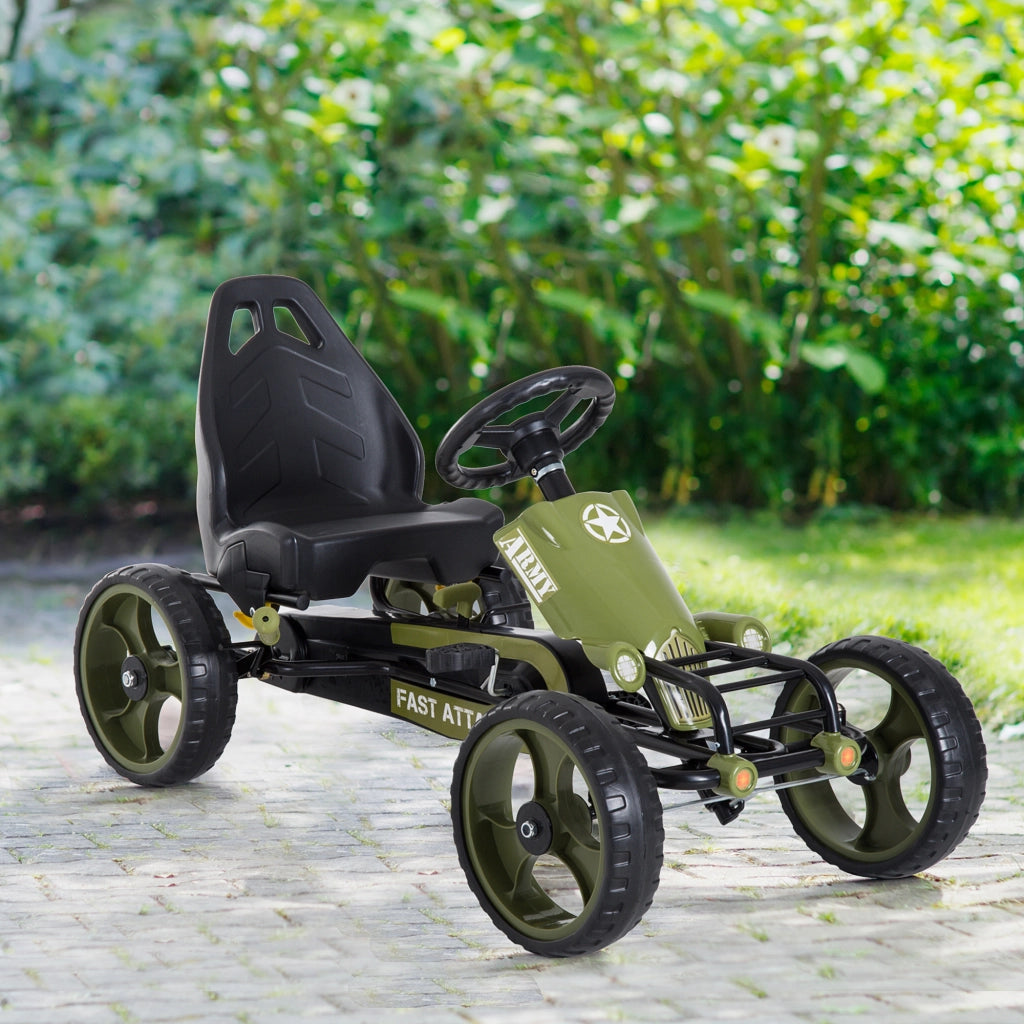 Go-Kart a Pedali con Freno a Mano ¨C Xylo ¨C Sedile Regolabile Verde 105x54x61cm