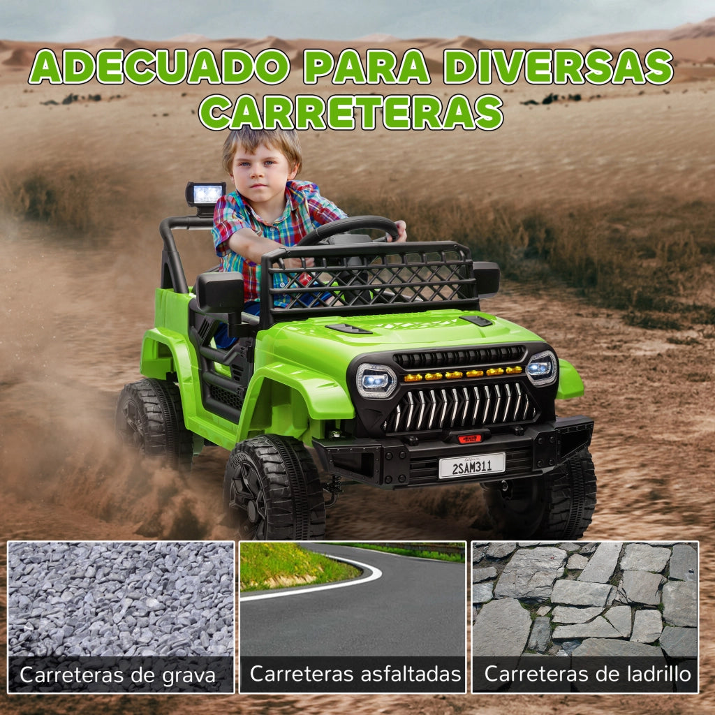 Automobile Elettrica per Bambini ¨C zephmum ¨C Verde, Telecomando, Batteria 12V