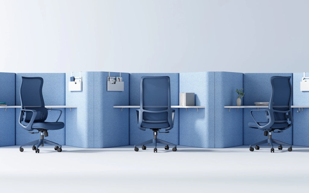 Sedia studio Hispanohogar altezza regolabile in tessuto blu