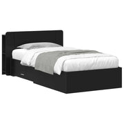 Telaio del letto con storage con testiera Nero 75 x 190 cm 3433696