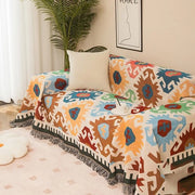Deken boho con pennello, stile etnico azteco, coperta per casa, ufficio, viaggio, campeggio (coperta reversibile, 130 * 180 cm)