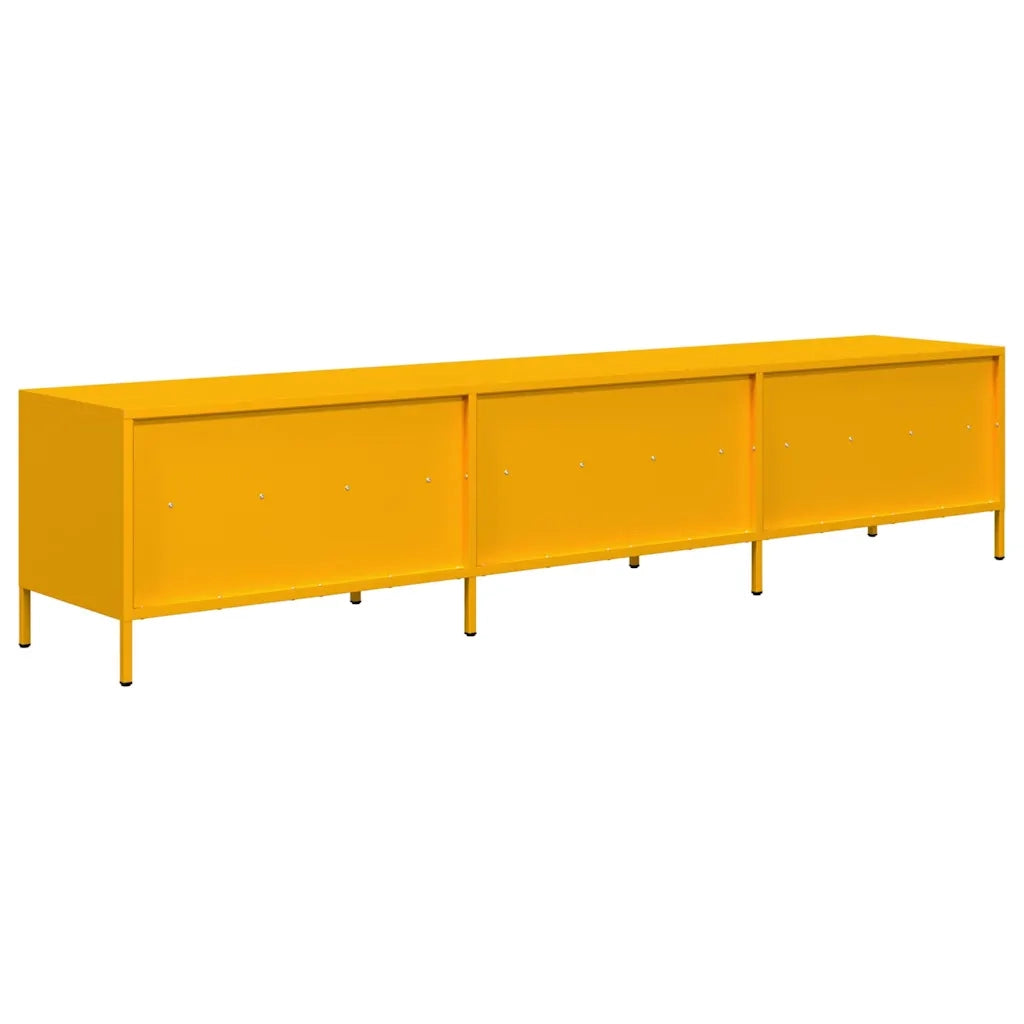 Mobile TV-Credenza TV-Console TV Giallo Senape 202x39x43,5cm Acciaio Laminato a Freddo 532765