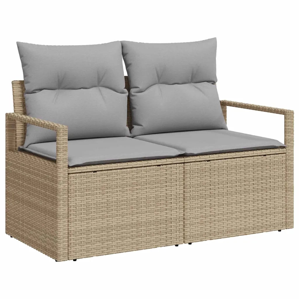 Set Divano da Giardino 8 pcs Beige e Grigio Chiaro polyrattan 3348766