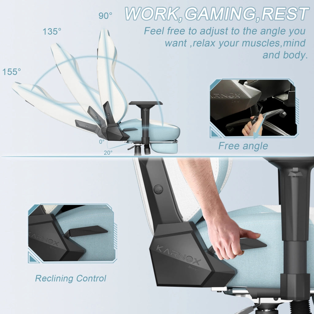 Sedia da gaming ergonomica KORNOX in tessuto con poggiapiedi per adulti, sedia da ufficio con schienale alto, sedia da gaming da corsa in tessuto rego