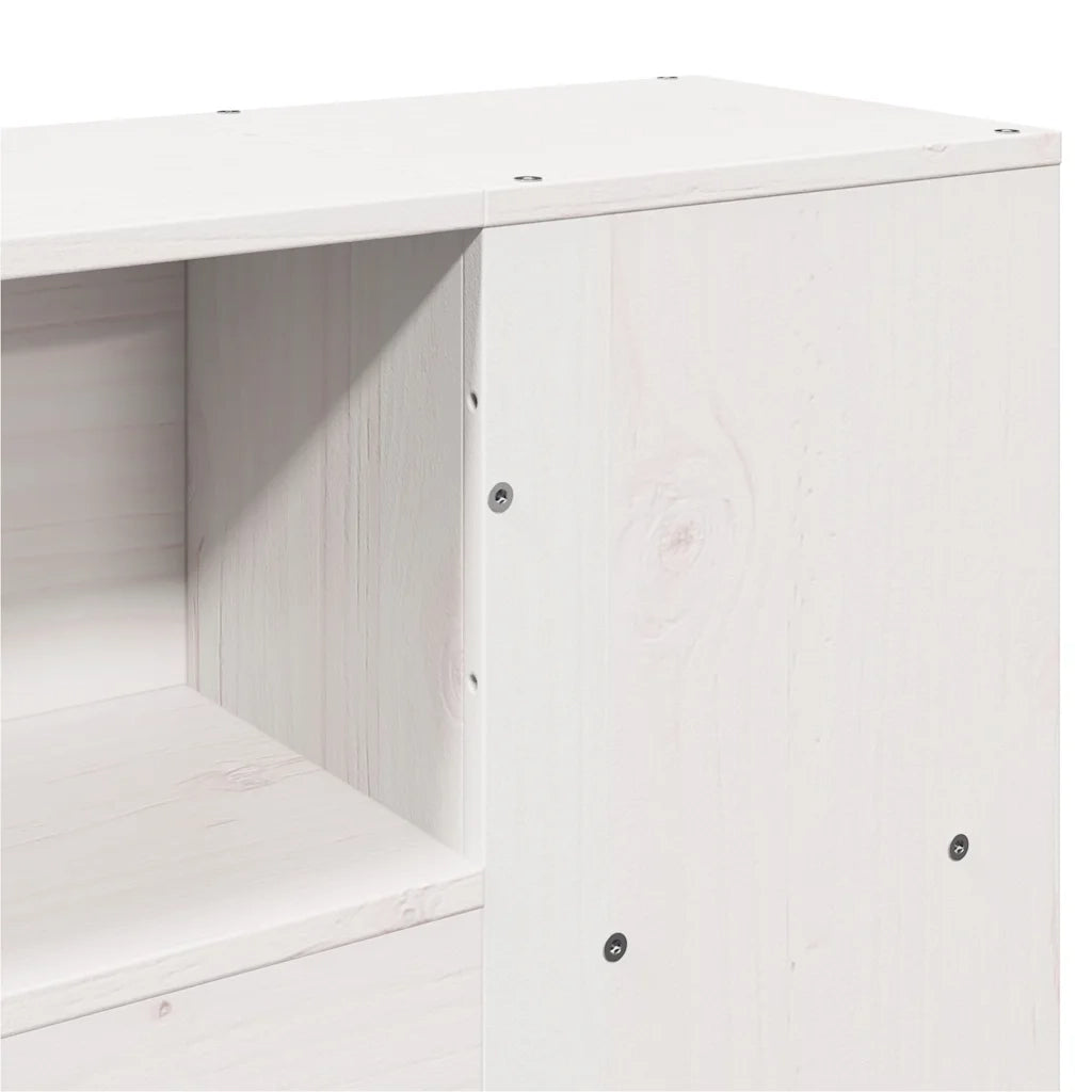 Letto matrimoniale | Letto per adulti | Letto Libreria senza Materasso Bianco 150x200 cm Legno di Pino