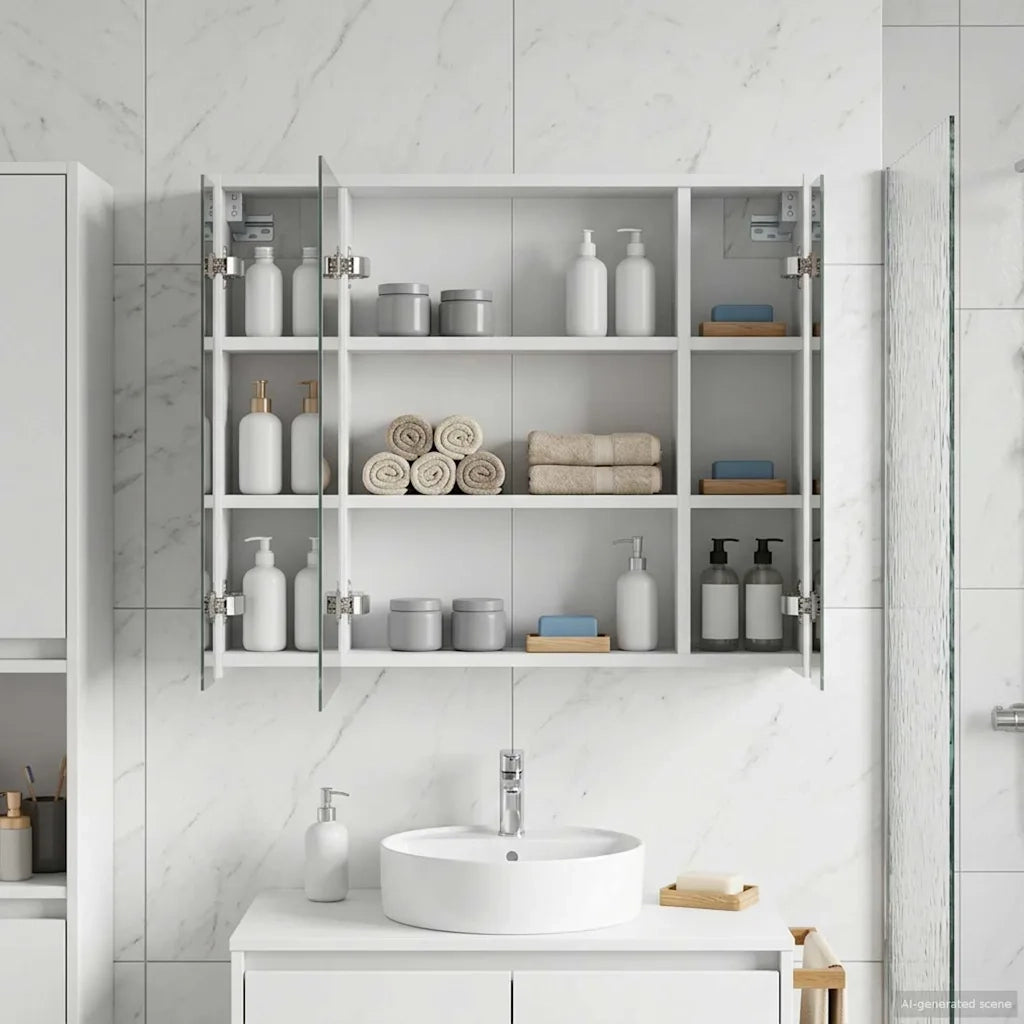 Mobiletto per specchio da bagno Bianco 73,5 x 16 x 62,5 cm 889167