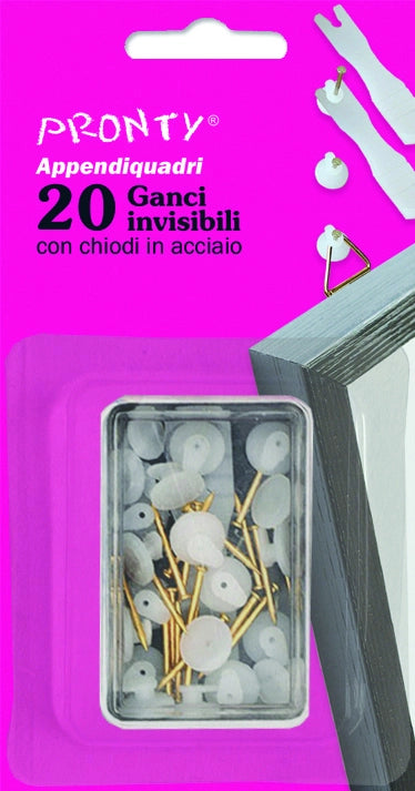 GANCETTO PER QUADRI A 1 PUNTA + APPLICATORE pz. 20 12.00 confezioni