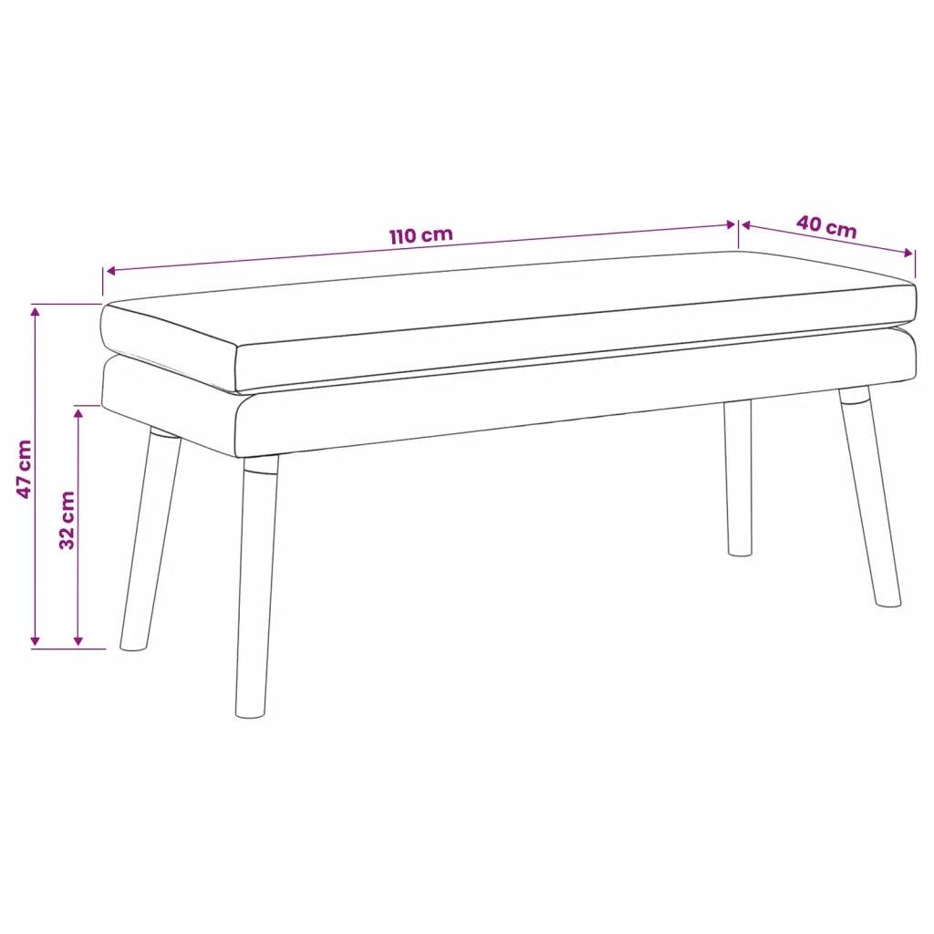 Panchina a doppio strato Grigio Chiaro 110 x 40 x 47 cm Tessuto 42038445
