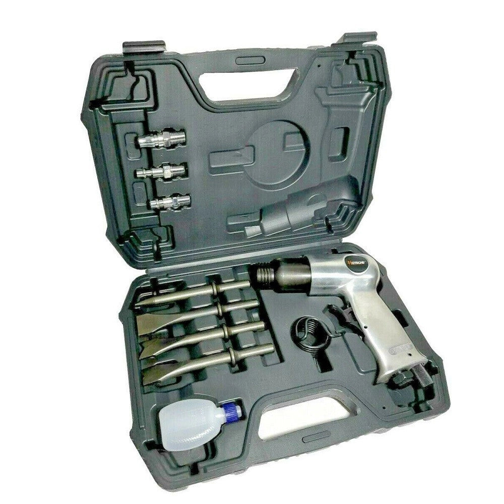 Trade Shop - Martello Scalpello Demolitore Pneumatico Aria Compressa 4 Punte Valigia A830601 -