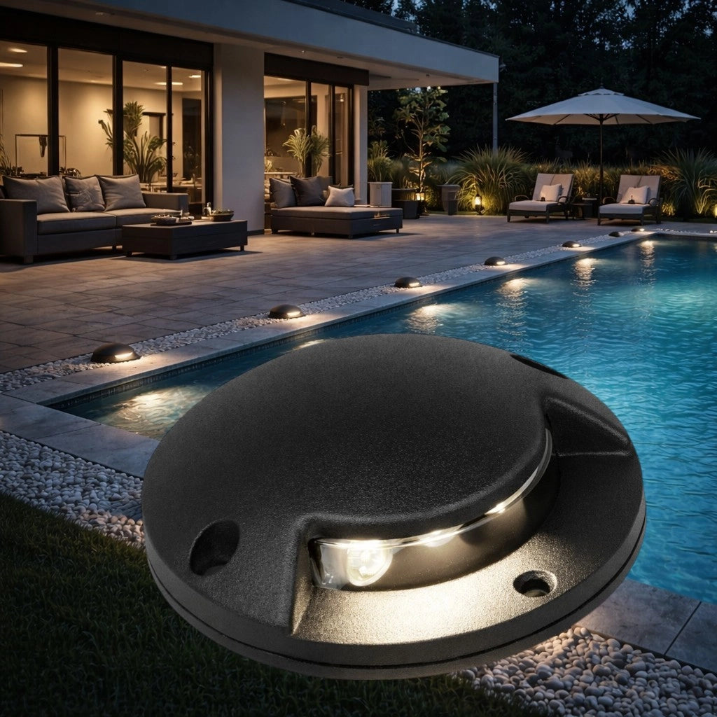 Faretto segnapassi LED 12V calpestabile 3W luce radente 4000K 1 finestra IP65