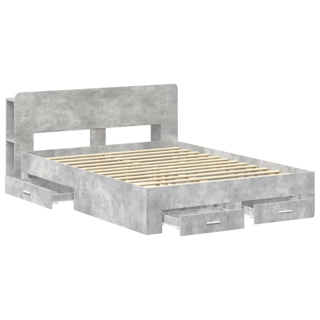 Telaio del letto con storage Grigio Cemento 150 x 200 cm 3433774