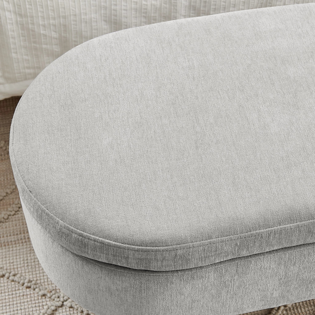 PANCA CONTENITORE 110x40x42 cm Chenille Grigio con coperchio ammortizzato