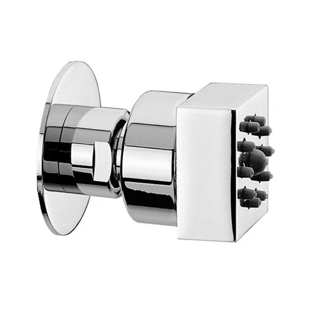 SOFFIONE LATERALE CUBICO IN OTTONE CROMATO 1/2 1 GETTO   BOSSINI SRL