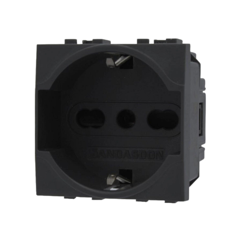 EcoPrice Presa Schuko 2P+T 10/16A 250V Style Nero SD81400