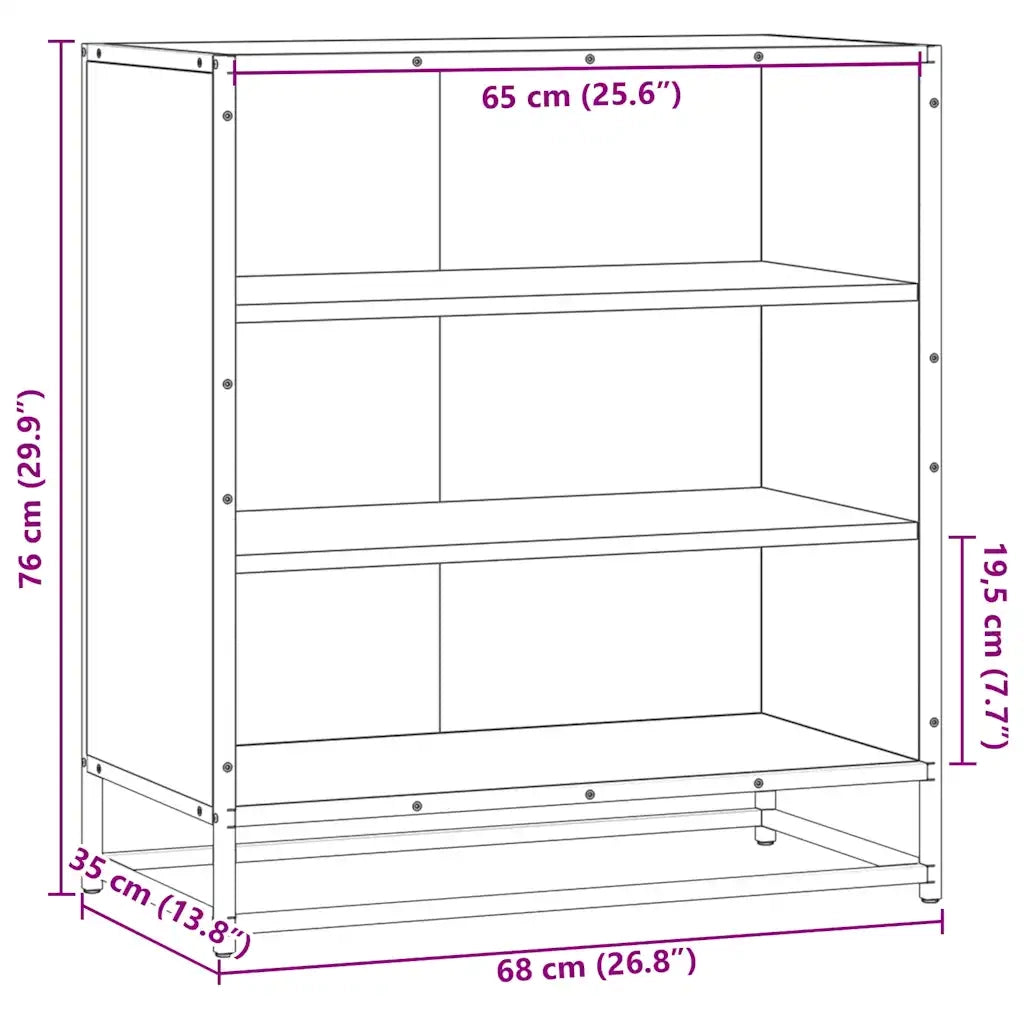 Credenza Rovere Sonoma 68x35x76 cm in Truciolato 848975