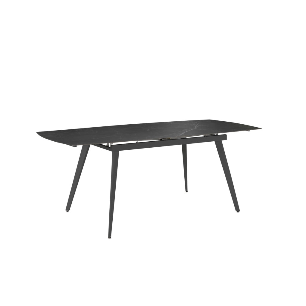 Tavolo Allungabile Nicolas con Piano in Sintered Stone Effetto Marmo Nero e Struttura in Metallo Antracite 140/200x90 cm - Nicolas
