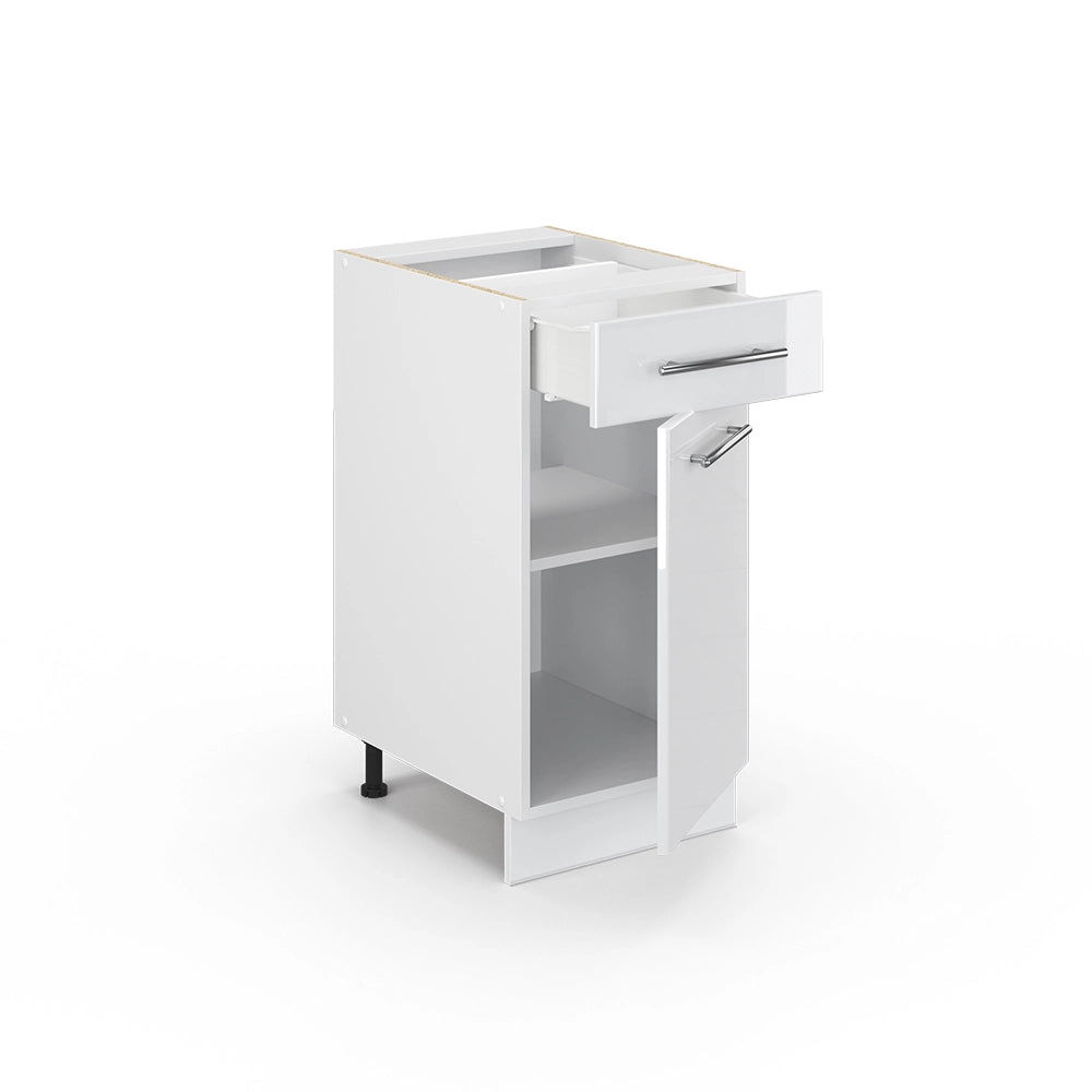 Mobiletto base per cucina Fame-Line Bianco lucido/Bianco 40 cm, PL Marmo Vicco