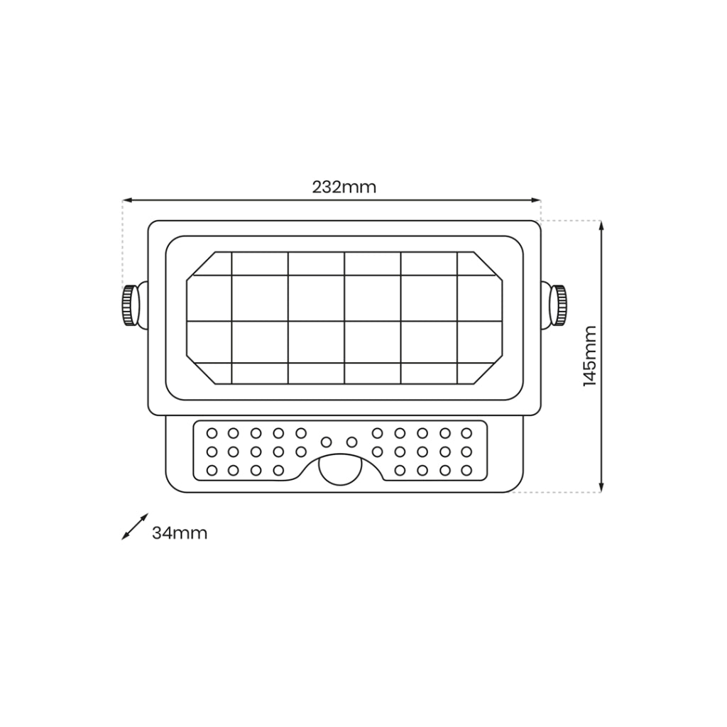 Faro solare LED 5W 500lm 4000K sensore IP65 EKO9082