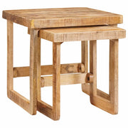 Tavoli da annidamento 2 pcs Marrone Legno di mango massello 4104557