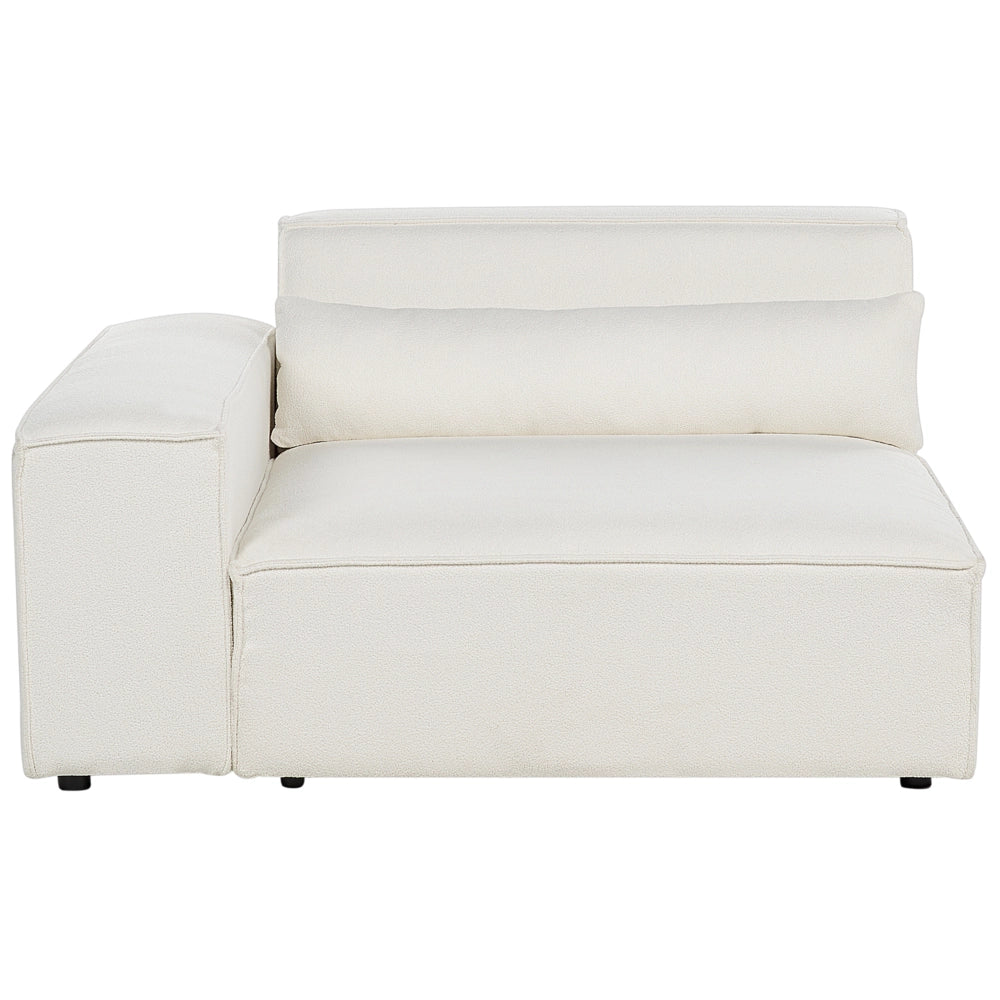 Divano angolare modulare a 2 posti a sinistra Divano componibile in boucle bianco con gambe nere Soggiorno moderno