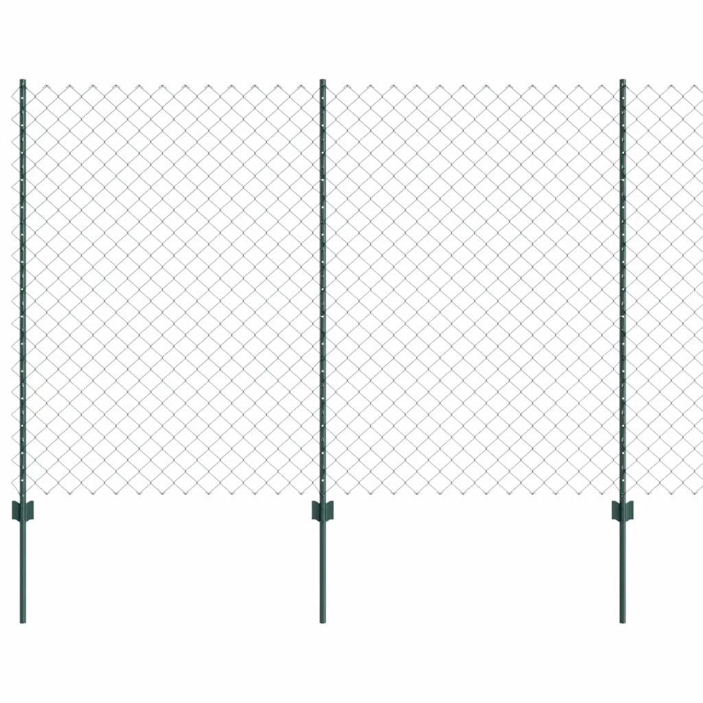Recinzione a maglie con palo 10 x 1,5 m Verde Rete 3336243