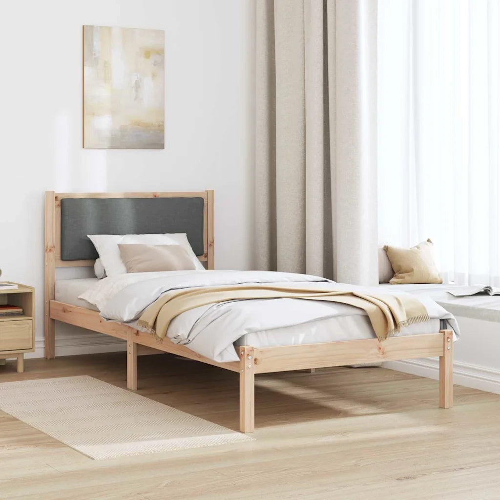 Struttura del letto Grigio scuro 90 x 190 cm Pino massello 878155