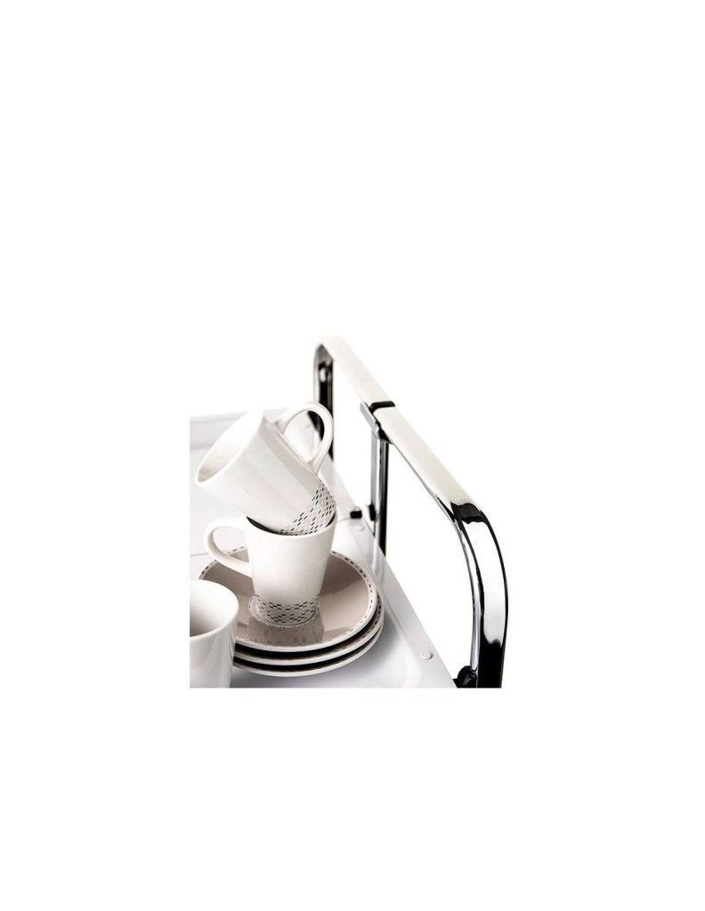 Carrello da cucina pieghevole cromato con ruote BAUHAUS 2 ripiani