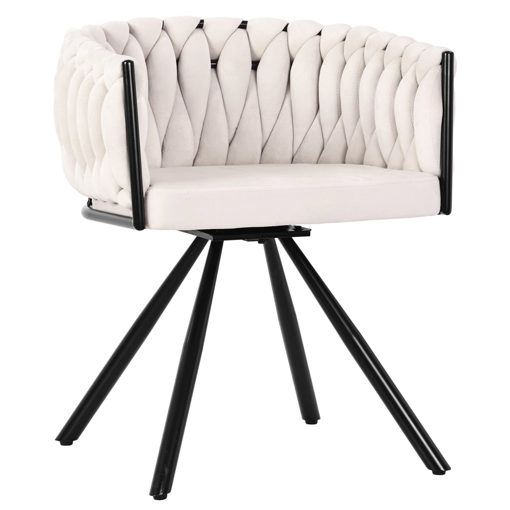 SEDIA DA PRANZO Girevole 360° Set da 6 pezzi Velluto Beige