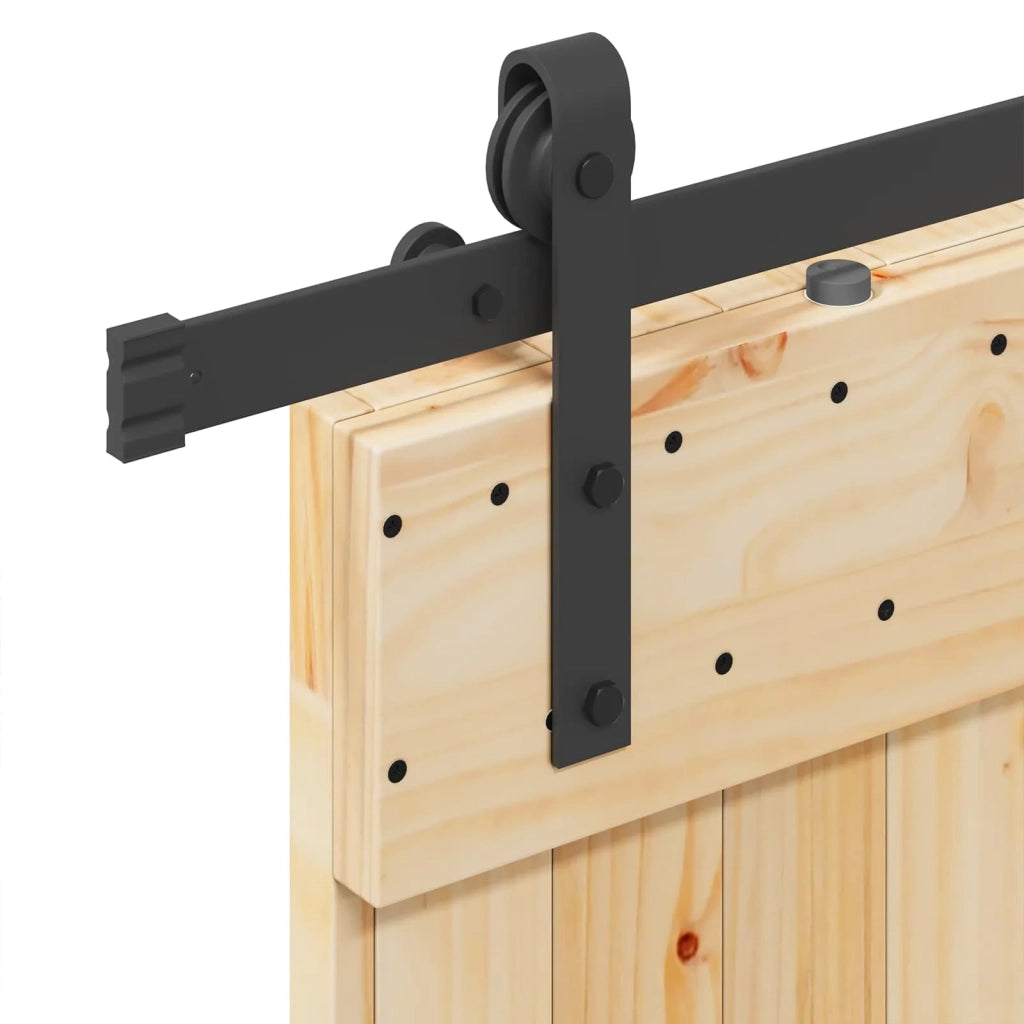 Porta scorrevole NARVIK Naturale e Nero 80 x 210 cm (152,5 cm) 3445252