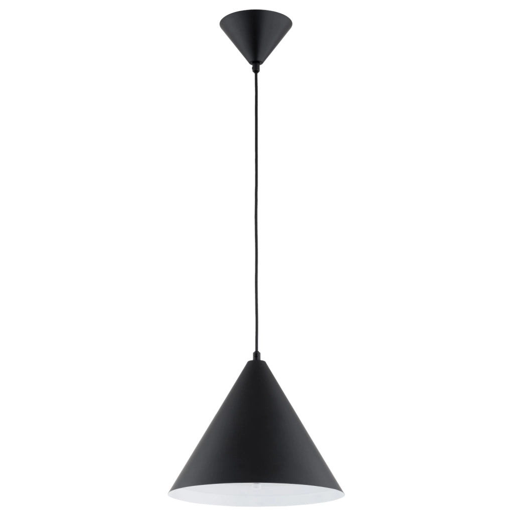 Lampada a sospensione cono minimal nera E14 10W Alfa