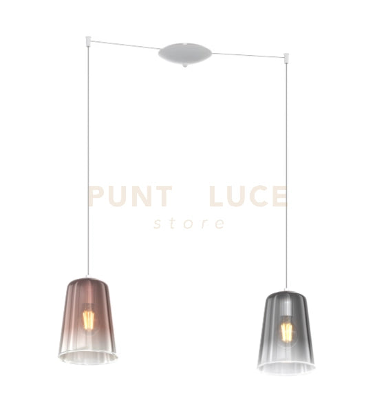 SOSPENSIONE BIANCO SPOSTABILE 2 LUCI (1 RA + 1 CR) 1164BI-S2 S-RC