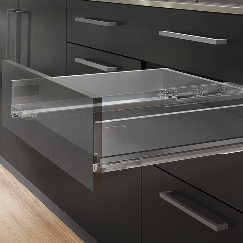 Cassetto esterno Vertex con regolazione 3D altezza 131mm, 40kg, profondità 550mm, Acciaio, Verniciato bianco