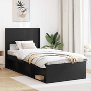 Struttura del letto con stoccaggio e testata Nero 75 x 190 cm 3414268