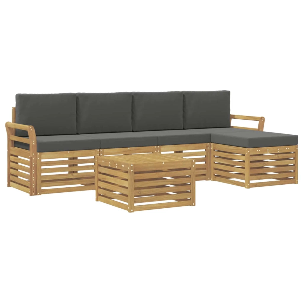 Set di divani da esterno 6 pcs Bianco e Antracite 3391717
