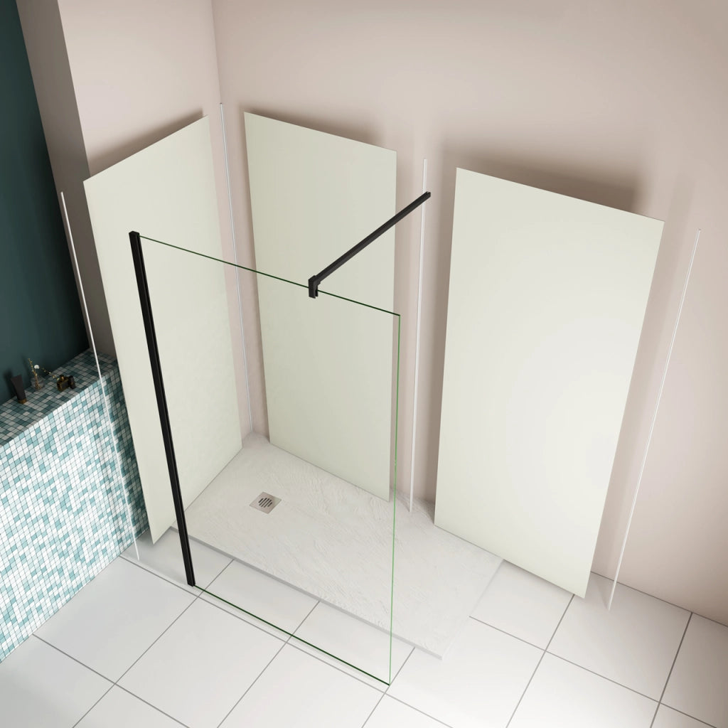 H.210 cm Pannello Doccia ad Angolo 40x120x120 cm Realizzato in Alluminio da 3 mm con Profili Finitura Bianco Avorio per Rivestimento Parete Bagno