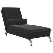 Chaise Longue Massaggi con Cuscino a Rullo Nero in Velluto CFW1694989