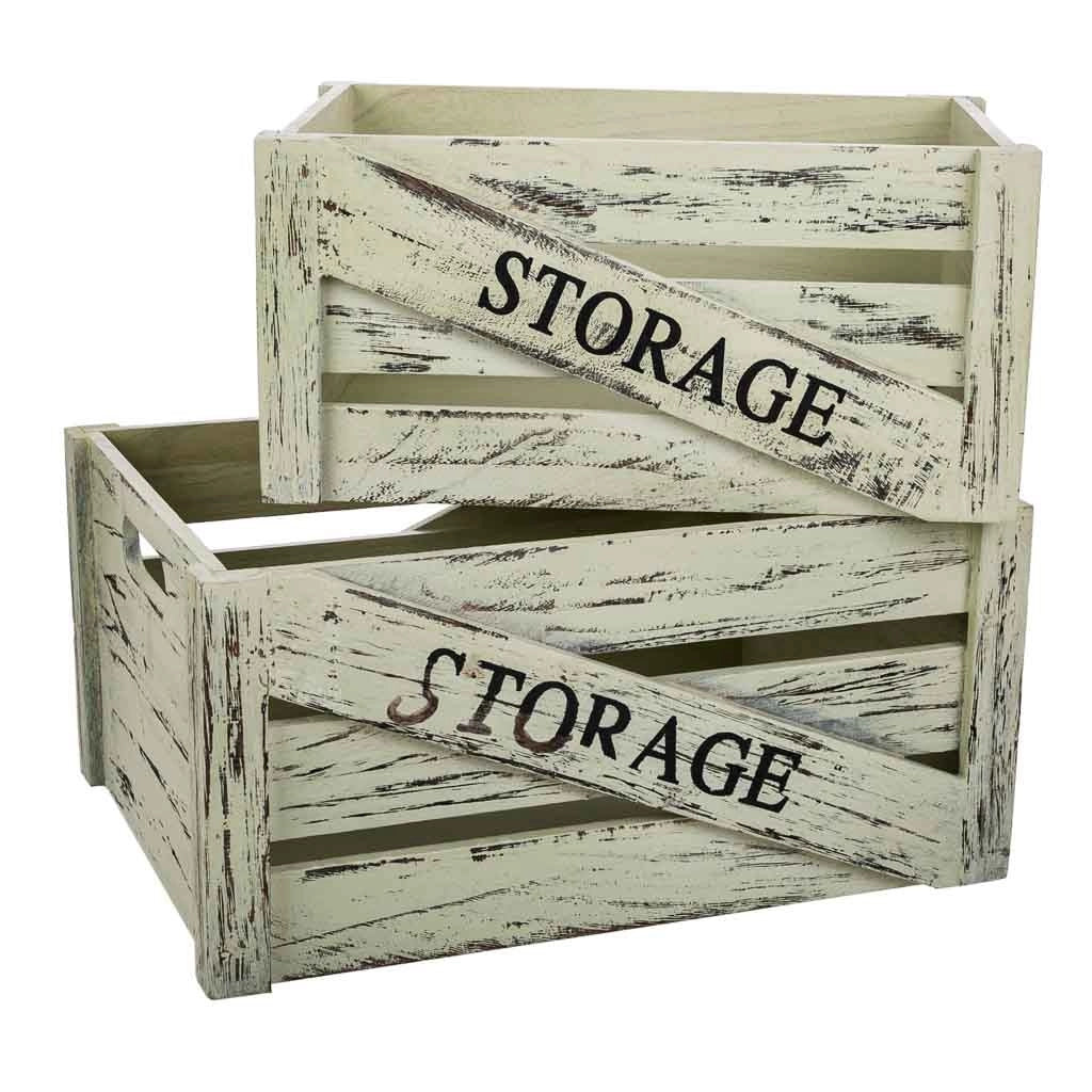 Set cassetti in legno 2 pezzi 36x28x15h cm
